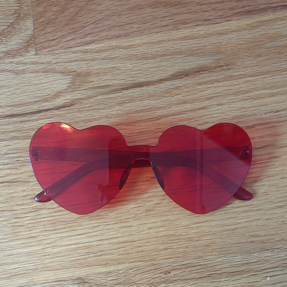 Red heart shaped sunglasses